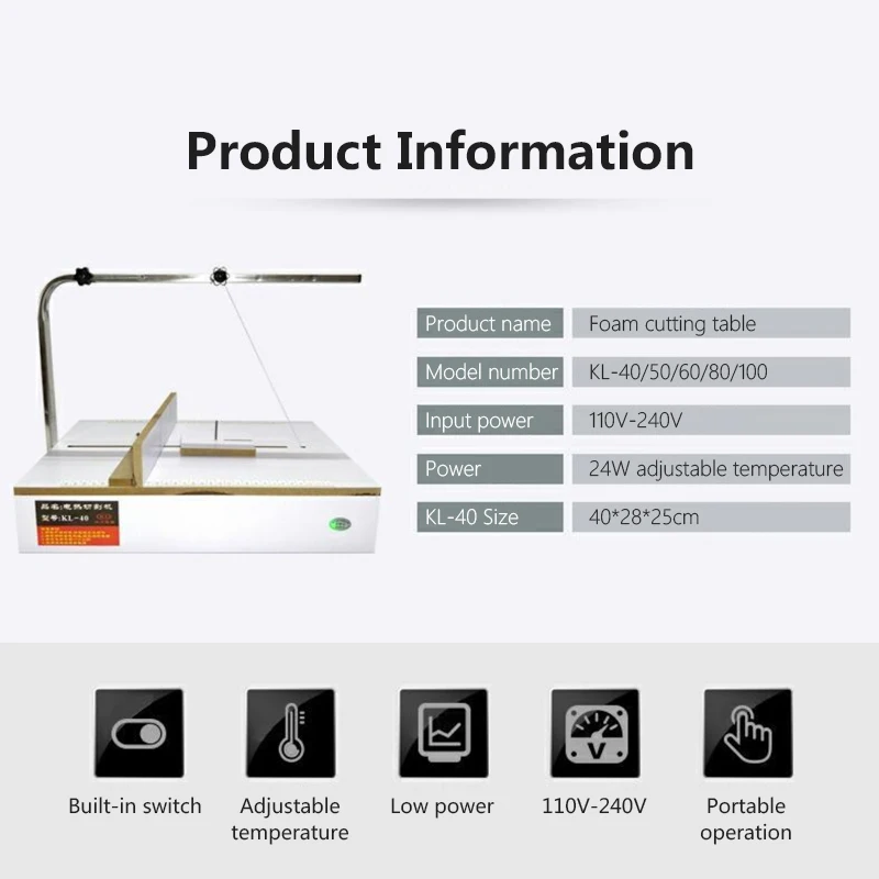 110V-240V Electric Foam Polystyrene Cutting Machine Hot Wire Foam Cutting Table DIY Cutting Tools Portable Styrofoam Foam Cutter