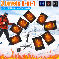 3 Levels Electric Cloth Heater Pad for Vest Jacket USB Clothes Heater Pad Electric Heating Sheet Heating Warmer Pad Waterproof