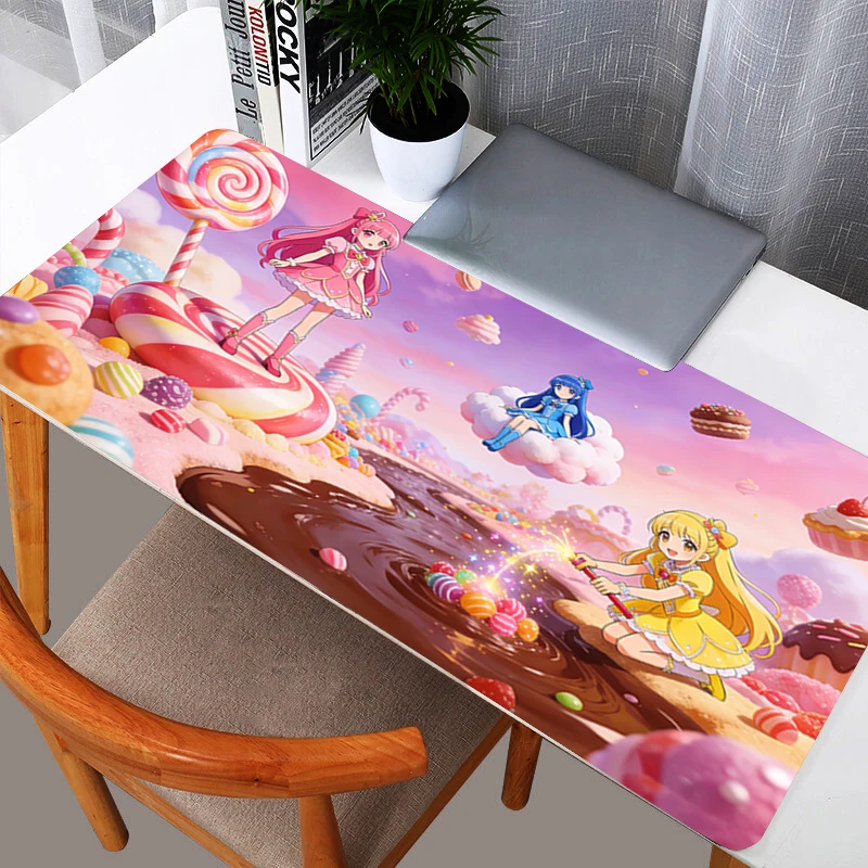 Mouse Pad Pretty Cure girl 90x40cm Anime Gamer Tablet Varmilo Keyboard Pad Carpet Kawaii Laptop Gaming Accessories xxl Mousepad