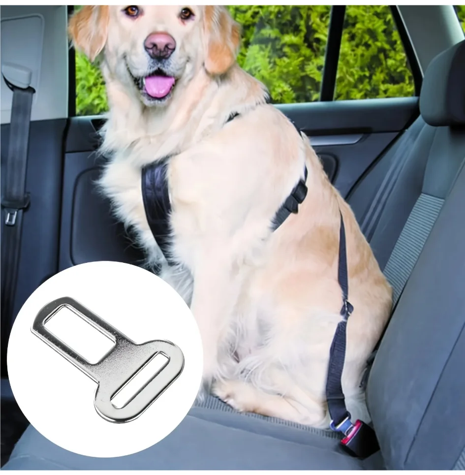 2/4 Pet Seat Belt Adapters - Car Metal Clips for Pet Leashes, Compatible with Truck & Car Seats for BMW KIA Audi A4 A5 A6 Q4 Q5