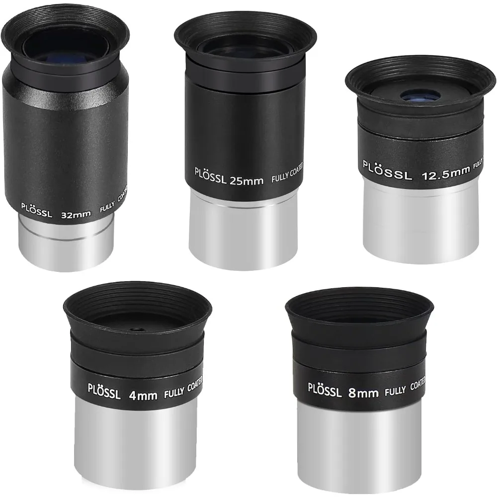 

1.25'' Telescope Eyepiece Kit with 5 Plossl Eyepieces Fully Multicoated Optical Lens Metal Construction Fit