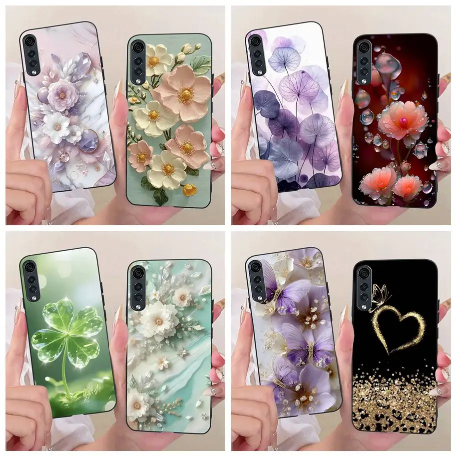 Funda para LG Velvet, Funda para LG Velvet 5G LM-G910EMW LM-G900N, Funda de Silicona Suave con Diseño de Flores para LG Velvet 5G UW