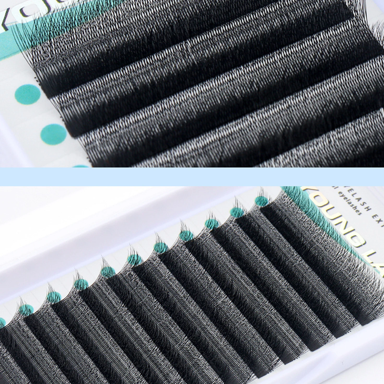 ขนตาปลอมแบบสองชั้นนุ่ม รูปทรง YY ขนาด 0.07 มม. งอน B+C ให้ความหนาและฟูเป็นธรรมชาติ เหมาะสำหรับการแต่งหน้าแบบธรรมชาติในชีวิตประจำวัน