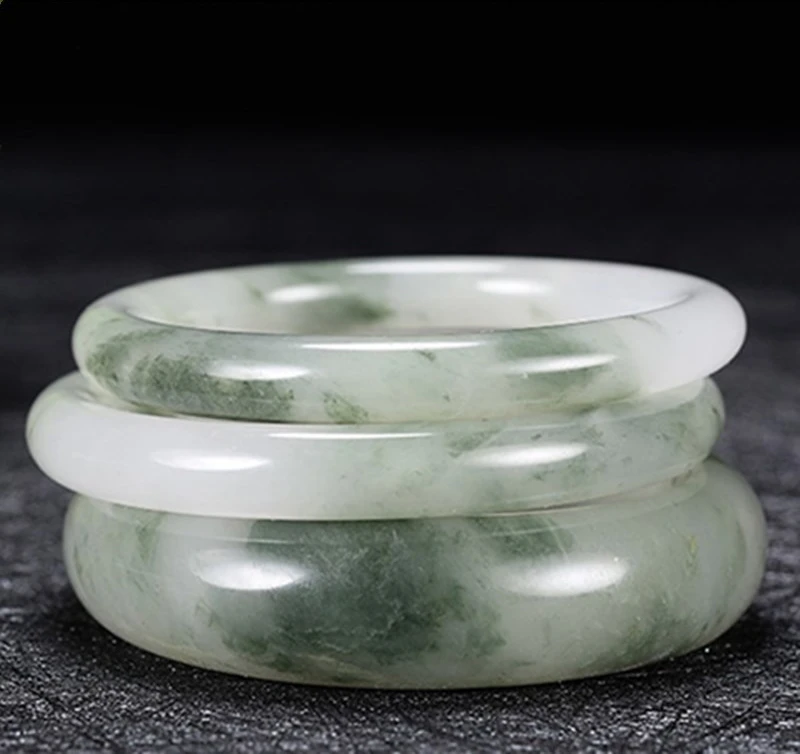 

Натуральный бело-зеленый нефритовый браслет, китайский браслет ручной работы, модные ювелирные украшения, аксессуары, амулеты, подарки для мужчин и женщин