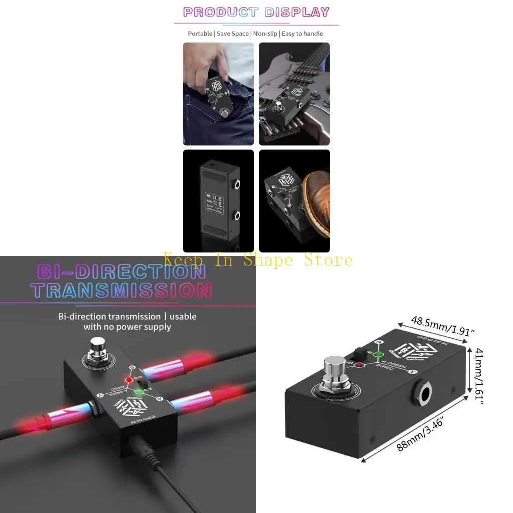 U1JC Guitar Pedal AB Box Effect Pedal Part ABY Line Selector Effect Pedal True Bypass