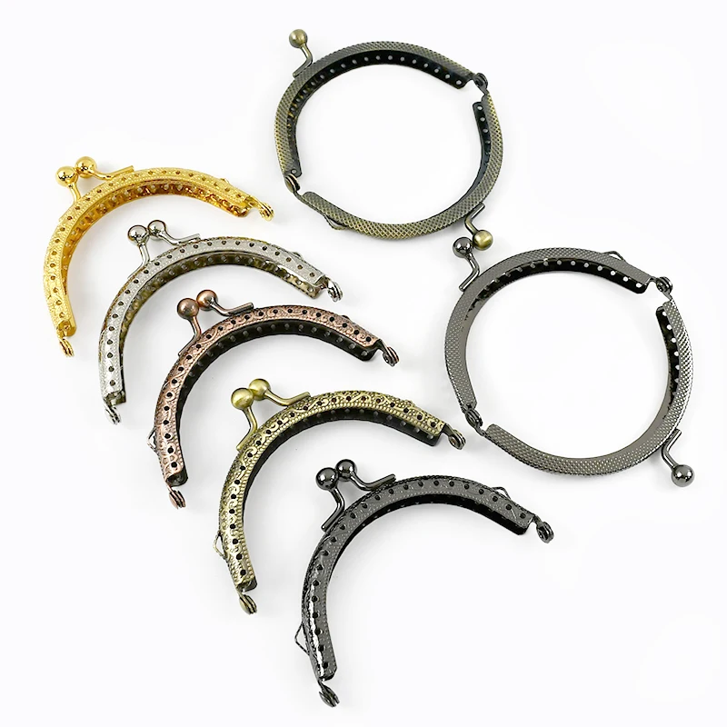 2/4/10Pcs 85mm Metal Women's Handbag Handles Embossed Purse Frame Kiss Clasp Lock Wallet Sewing Brackets Bag Handle Accessories