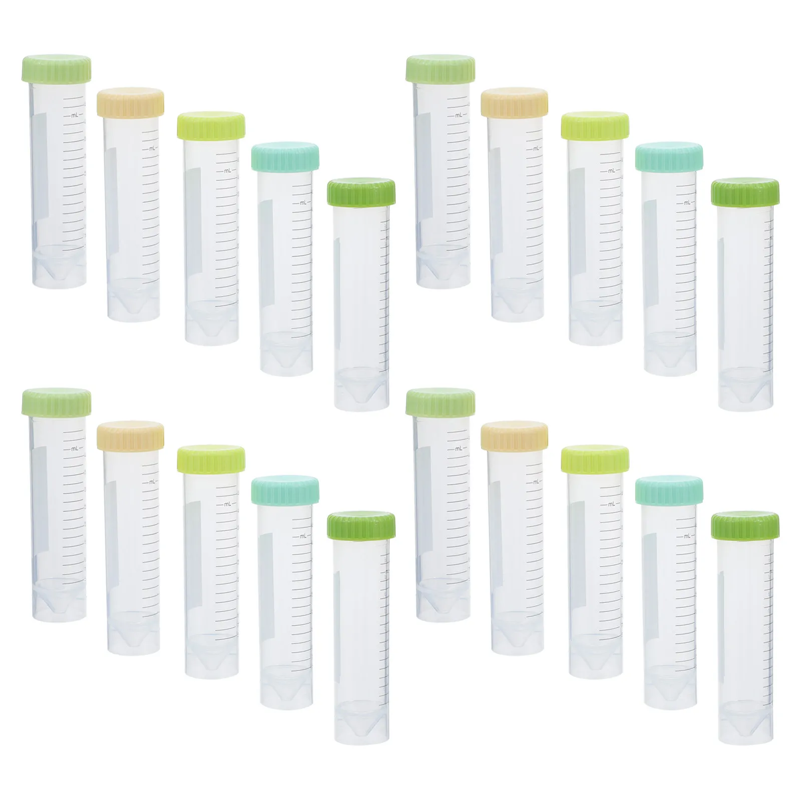 25Pcs Centrifuge Tubes Laboratory 50Ml Conical Polypropylene Leakproof Screw Caps Self-Standing Graduated Test Tubes