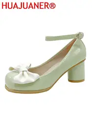 High Heels Women Mary Janes Lolita Shoes Retro Dress Thick Pumps Summer Sandals 2026 New Party Bow Ladies Shoes Prom Zapatos
