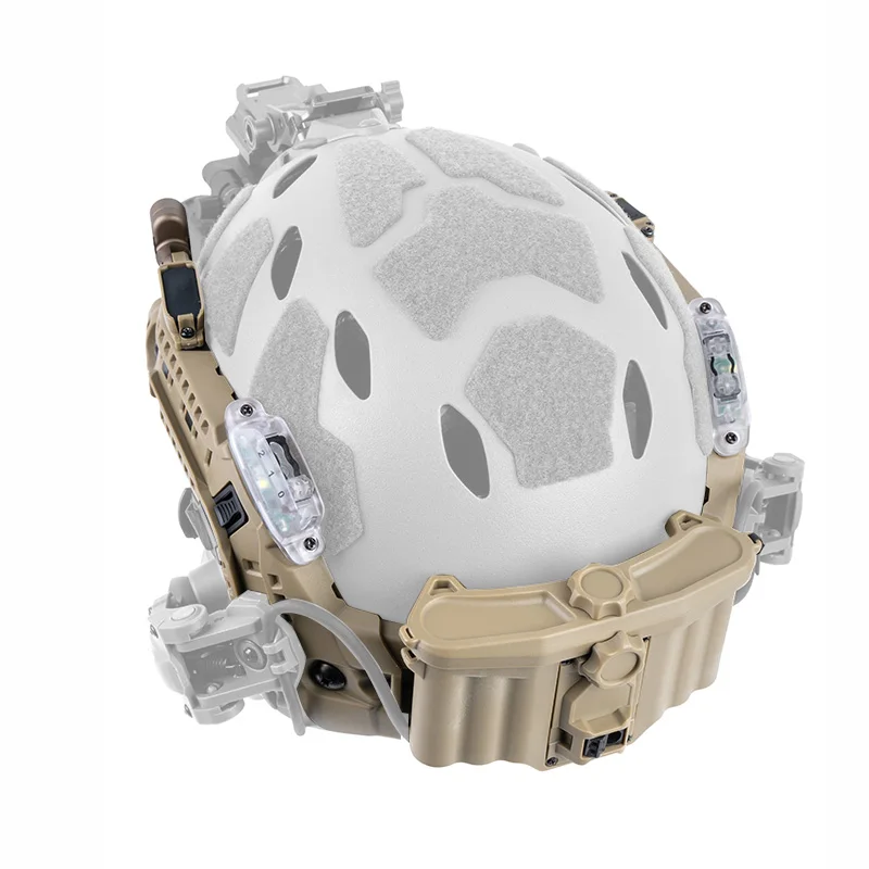 Tactical Modular ARC Rail Set with Battery Box LED Light IR Flashlight Signal Light Integrated Hunting Fast Airsoft Helmet Gear