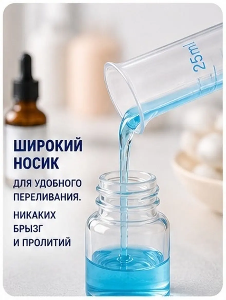 Graduated Measuring Cylinder Set 4 Piece Clear Food Grade Polypropylene Lab 10ml 25ml 50ml 100ml Wide Rim