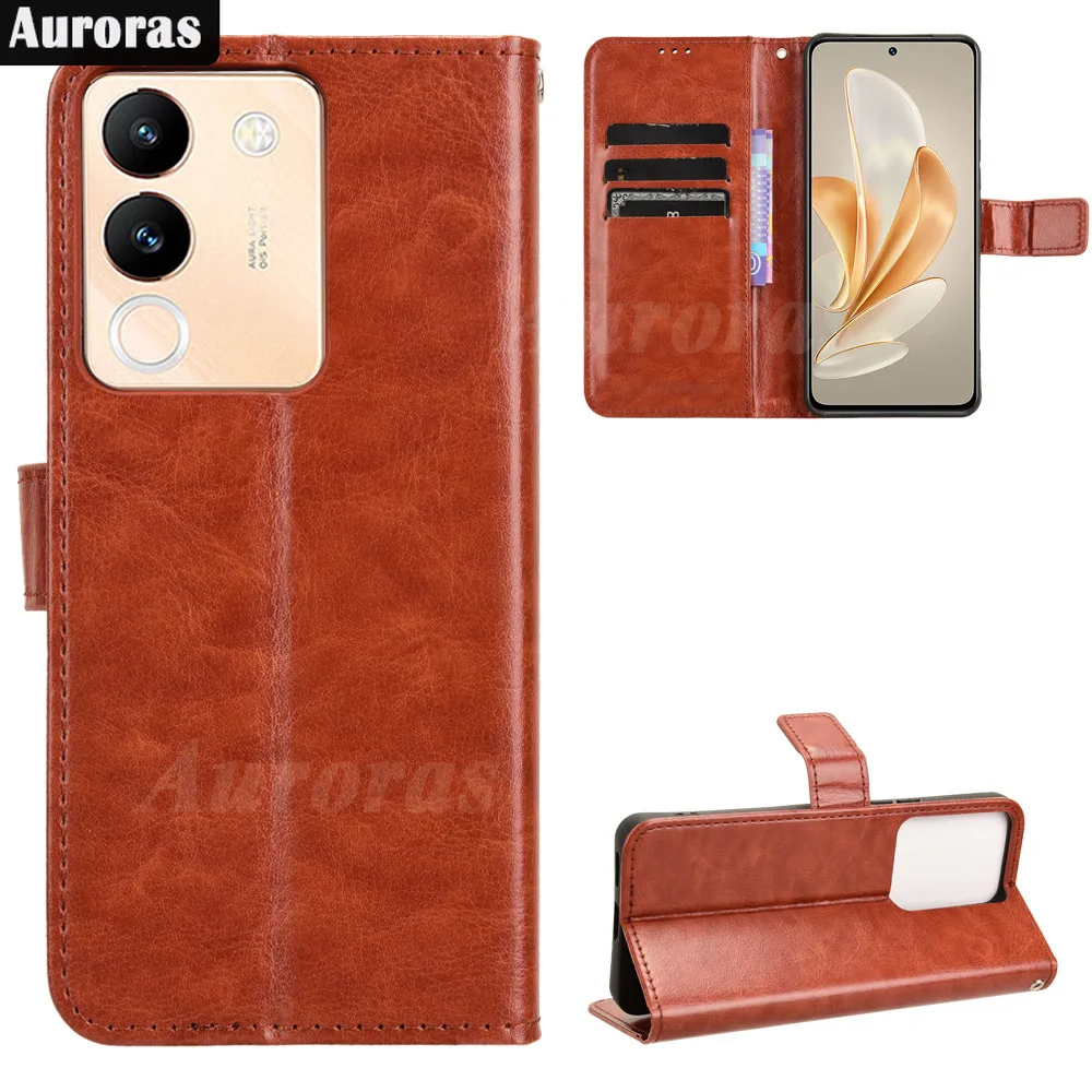 

Auroras For VIVO V30 Lite Flip Wallet Cover Card Bag Stand Magnetic Leather Bumper Phone Case For Vivo V30 Pro 5G Shell