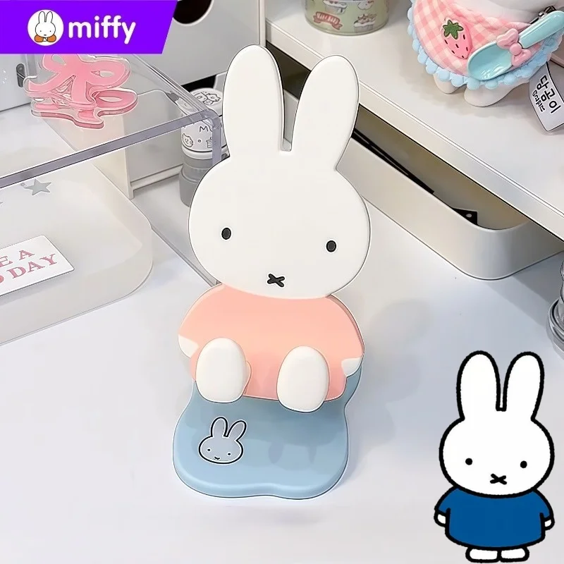 Süßes Miffy-Kaninchen, niedliches, kreatives Cartoon-Muster, modischer, faltbarer, tragbarer Teleskop-Telefonständer, perfekt zum Anschauen von Shows