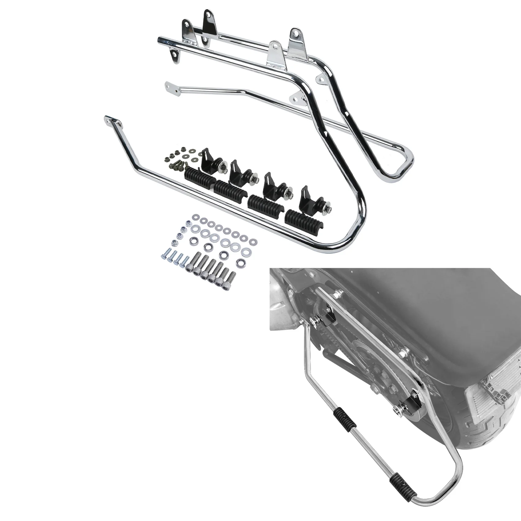 

Motorcycle Hard Saddlebag Saddle bag Conversion Brackets For Harley Softail Deluxe Heritage Springer Fatboy Breakout 1984-2017