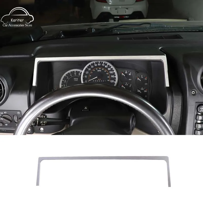 

For Hummer H2 2003-2007 Aluminum Alloy Silver Car Dashboard Decorative Frame Dial Trim Sticker Car Styling Interior Accessories