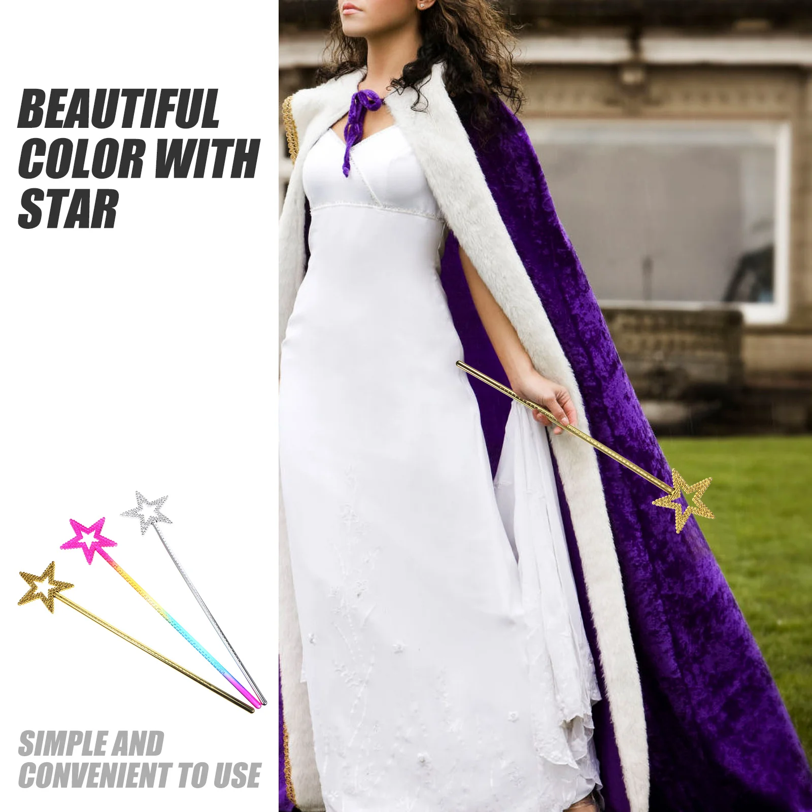 3 Stück Sternstäbe Feenstäbe für Kinder Mädchen Kostümzubehör Partygeschenke Dress Up Geburtstag Halloween Hochzeitsfeier
