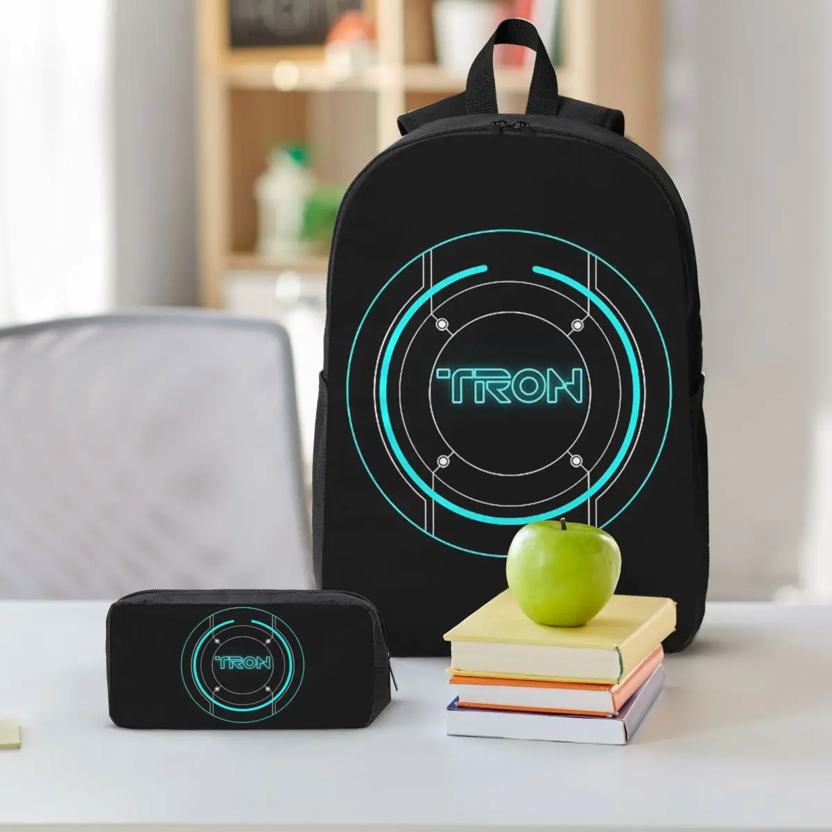 Tron Legacy Inspired Backpack Student BookBag School Bag Shoulder Bags 3ps Insulated Lunch Bag Pencil Case