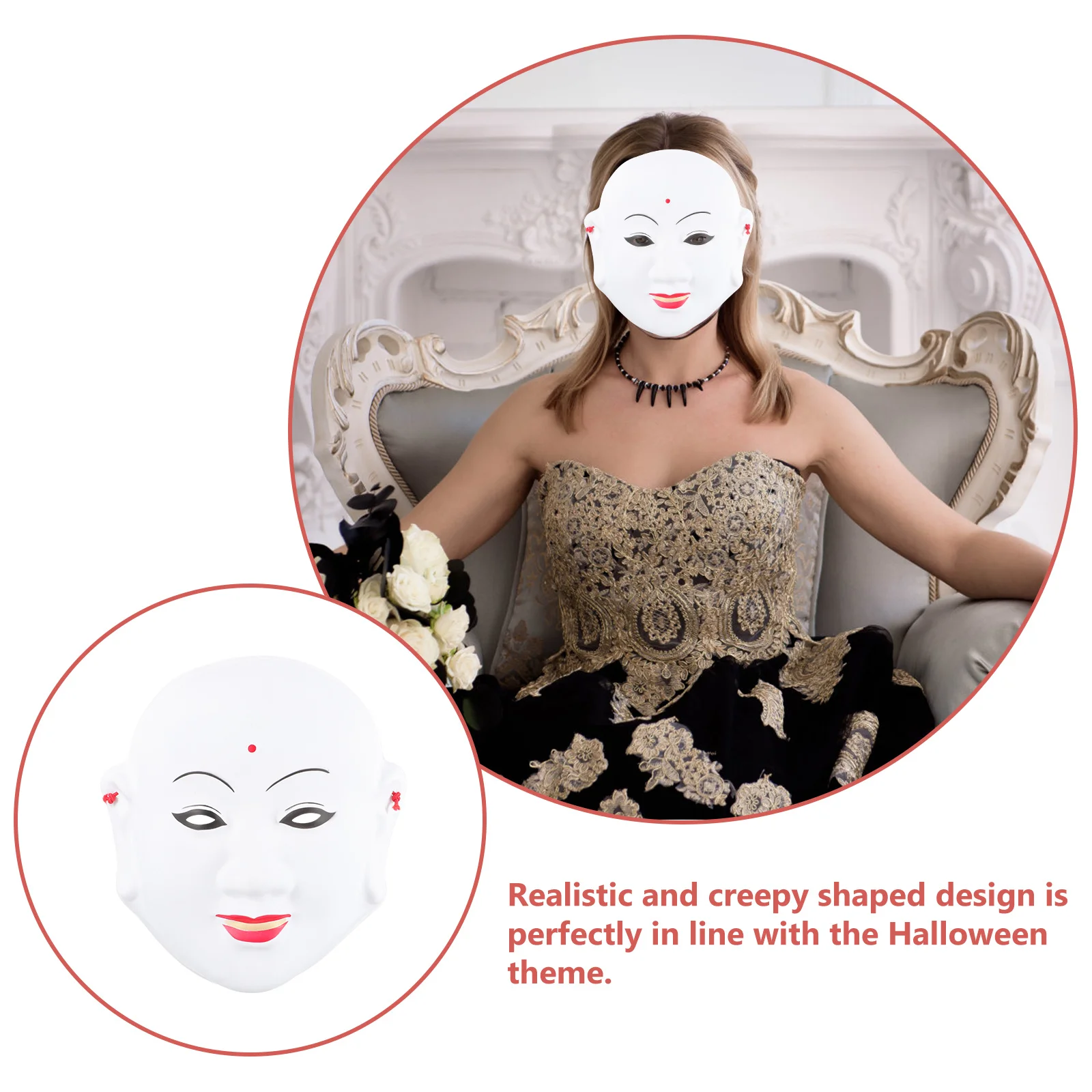 

2Pcs Scary Mask Creepy Halloween Costume Mask Horror Party Cosplay Supply for Haunted House Stage Performance Haunted House Prop