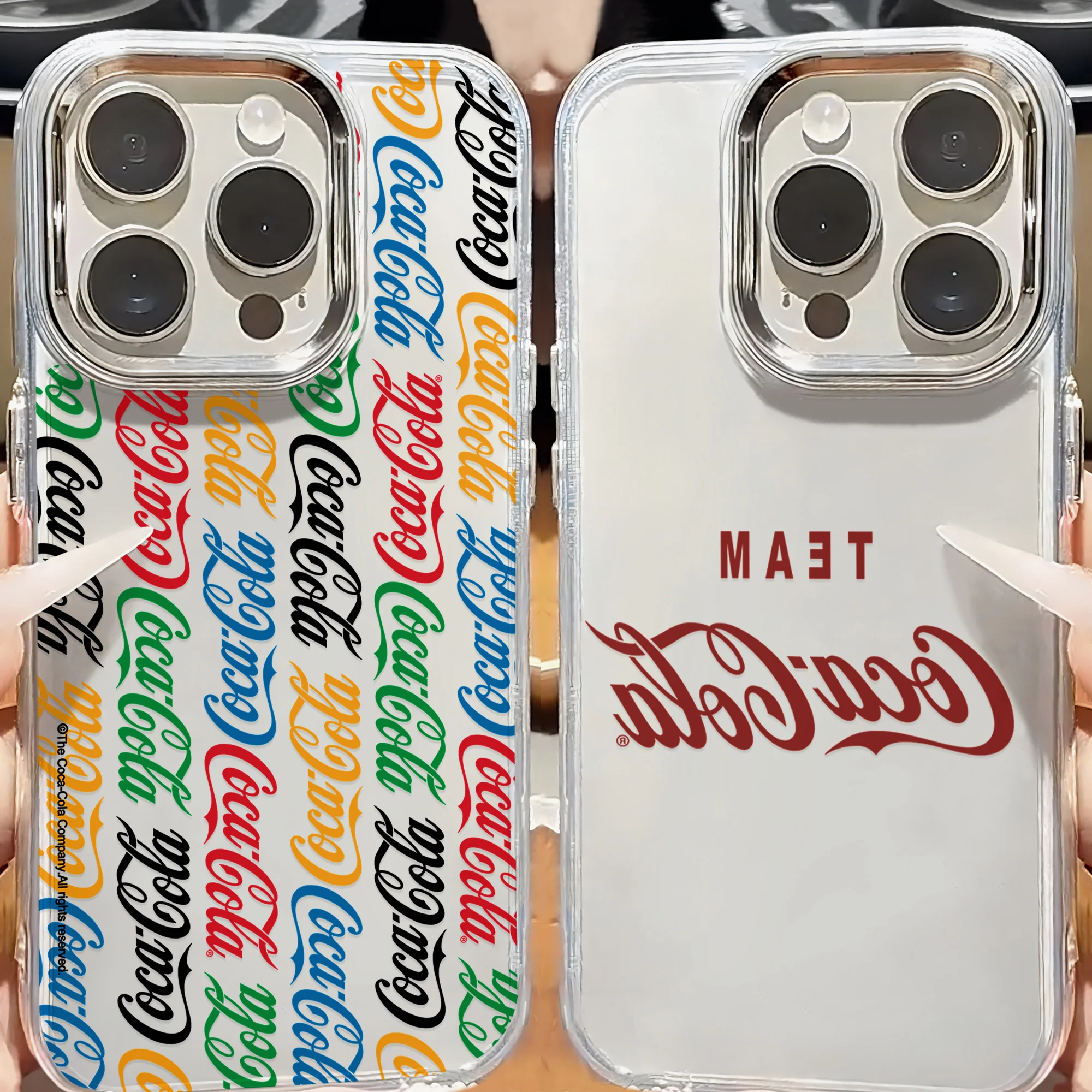 Funda de teléfono de moda C-ColaS Beverage caliente para IPhone 17 16e 16 15 14 13 12 11 Mini Pro Max X XR 8 Air Plus cubierta suave transparente