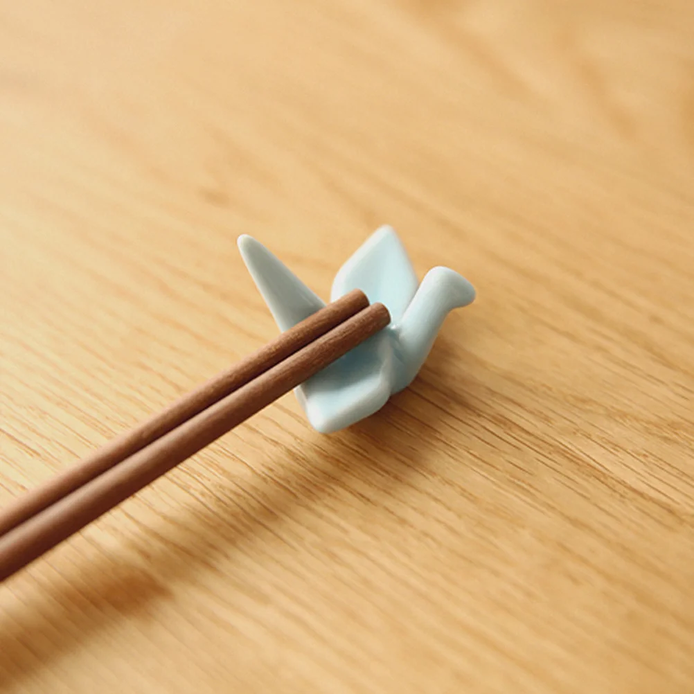 

12Pcs Colored Ceramic Chopsticks Holder Paper Crane Pattern Easy Clean Tableware Rest Chopstick Holder Crane Chopstick Pillow