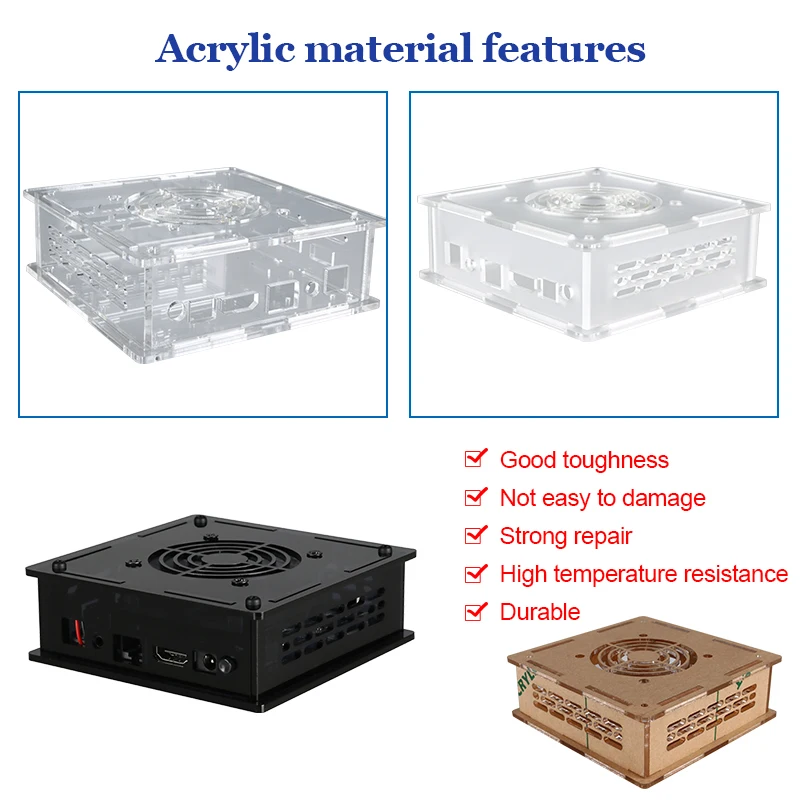 Acrylic Cooling Shell Video Game Console Modification DIY Manual Assembly with Color Cooling Fan Suitable for X Pro / X Pro max