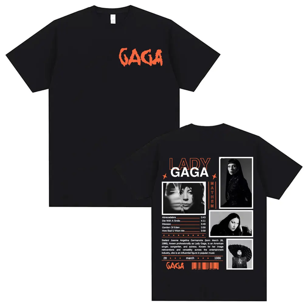 

Pop Singer Lady Gaga Mayhem Tour Album 2025 Graphic T Shirts Men Women Clothing Summer Fashion Aesthetic Hip Hop Printed T-shirt