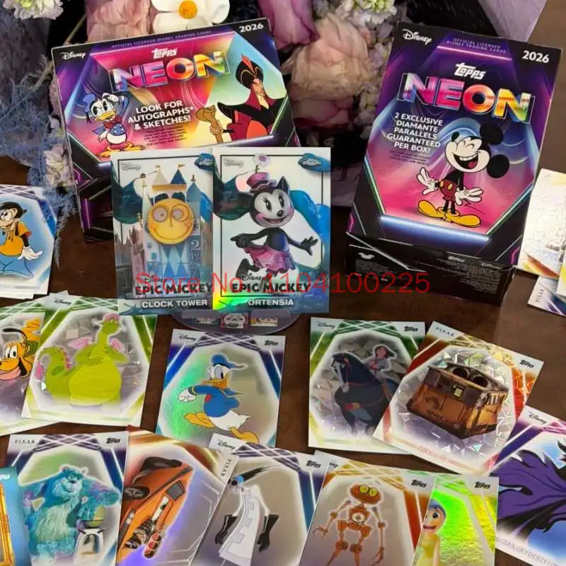 

Hot Topps Disney Original 2026 Neon Trading Cards Mega Box Value Box Mickey Mouse Anime Cartoon Card Collection Cards Toys Gift