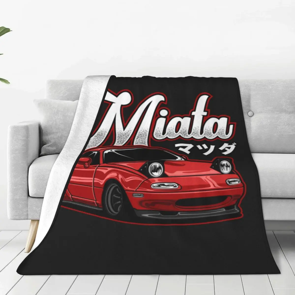 Miata MX-5 NA Red Flannel Blanket Automotive Car Super Warm Throw Blanket for Chair Camping Aesthetic Bedspread Sofa Bed Cover