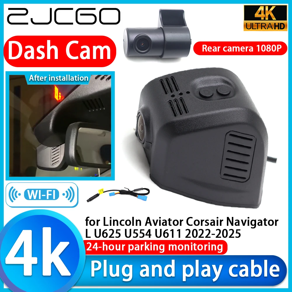 Cámara para Auto 4K DVR con Lente Sony para Lincoln Aviator Corsair Navigator L U625 U554 U611 2022-2025, Grabador de Video con Monitoreo 24h