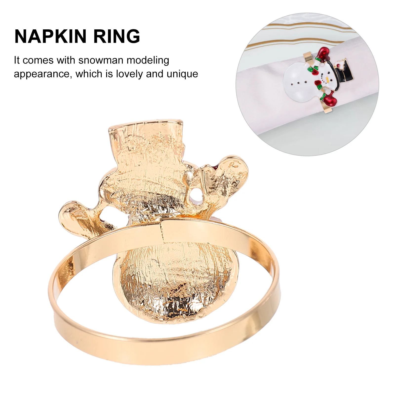 

4Pcs Xmas Snowman Napkin Buckles Decorative Napkin Rings Christmas Festival Party Dining Table Holder Xmas Dining Table Ornament
