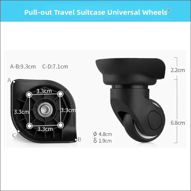 Universal Wheel Luggage Roller for Travel Suitcase Wheel Accessory Replacement Part for Carry-On Suitcase Bag Wheel