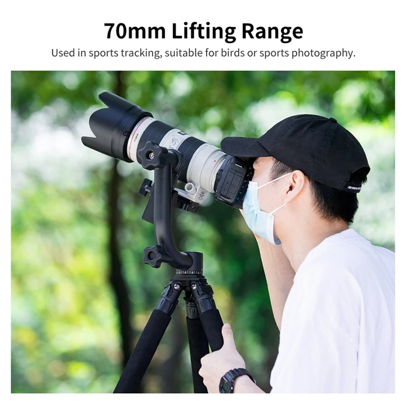 Camera Tripod Head Aluminum Alloy 360 Degree Panoramic Gimbal Tripod Head With 1/4Inch Standard Quick Release Plate