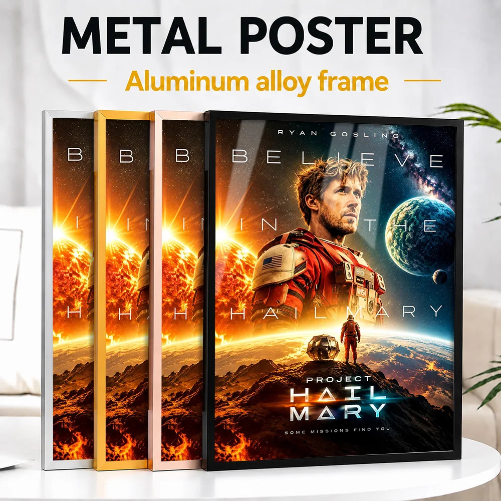 Project Hail Mary Movie Framed Aluminum Metal Poster Personalized Photographic Wall Art For Film Screening Room, Cinema Fan Gift
