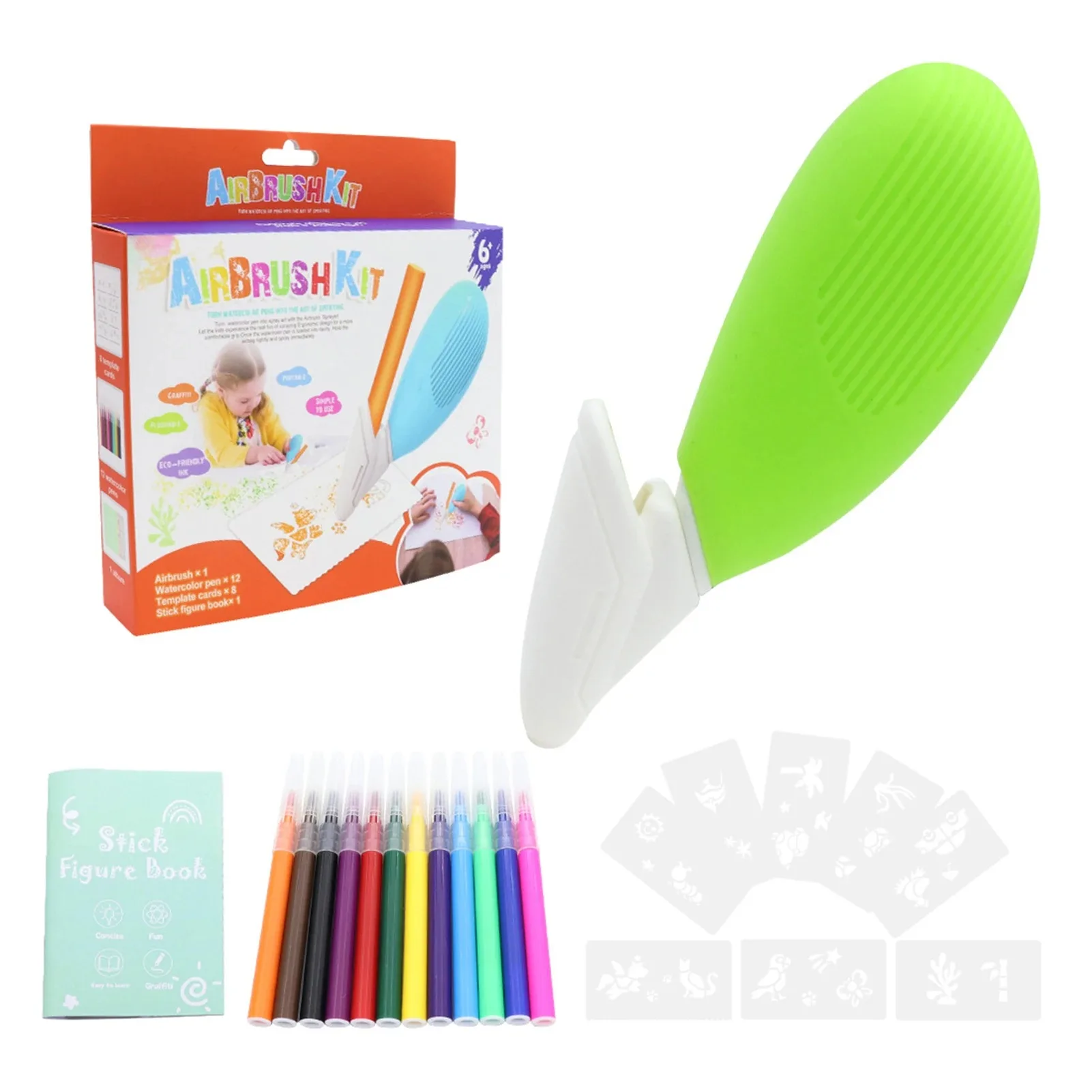 Stylo de pulvérisation d'aquarelle électrique pour enfants, pinceau de couleur peint à la main, lavable, 12 couleurs, jouets de dessin pour enfants, ensemble de jouets cadeaux