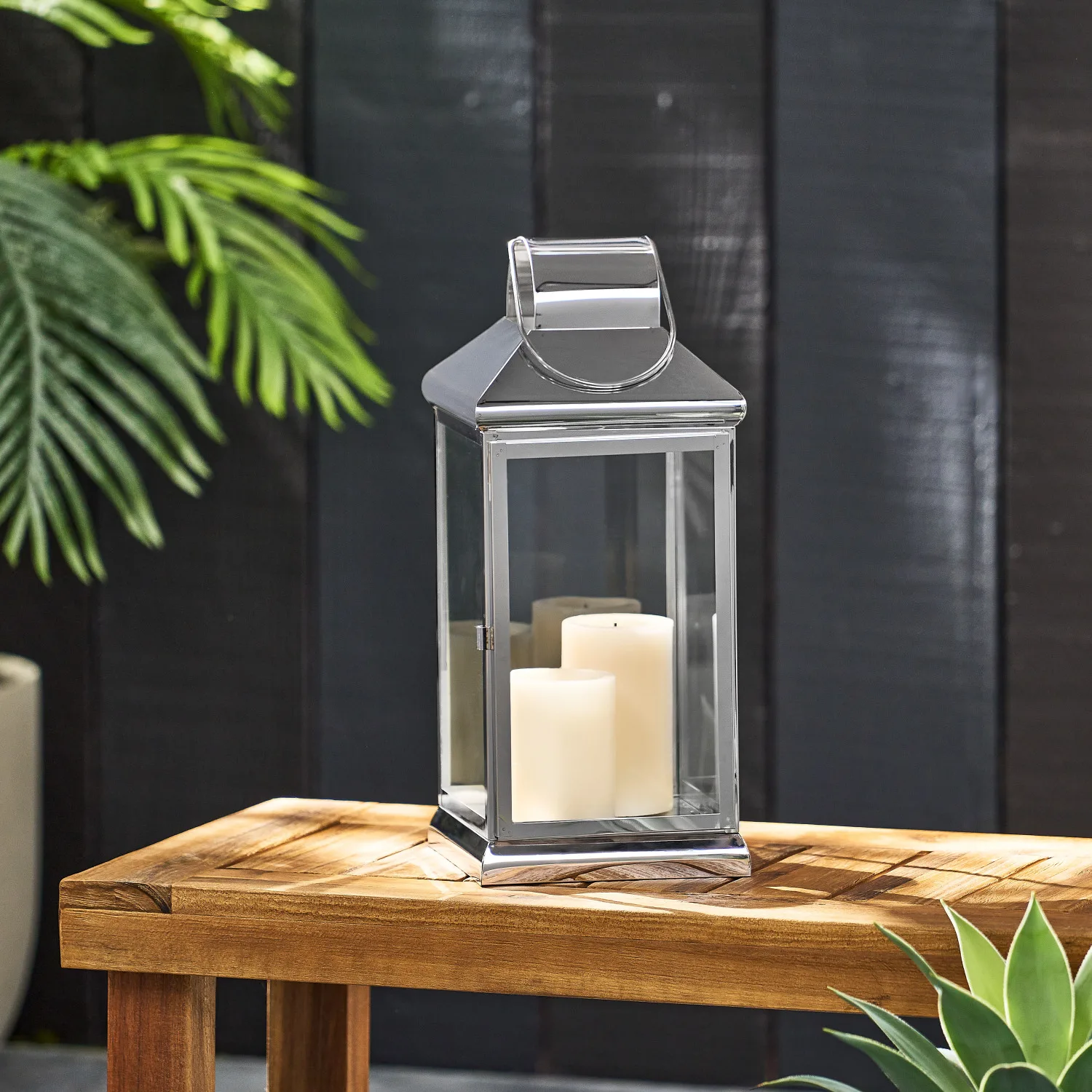 WALTER 16"H STAINLESS STEEL LANTERN