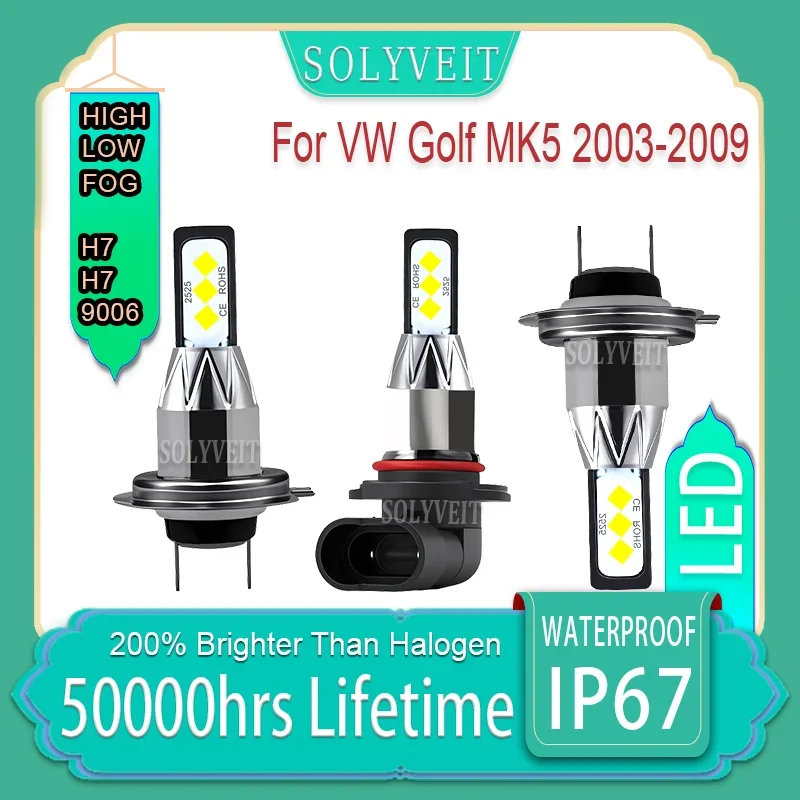 

High-Performance Stable Reliable Operation H7 H7 9006 Headlight foglight LED For VW Golf MK5 2003 2004 2005 2006 2007 2008 2009