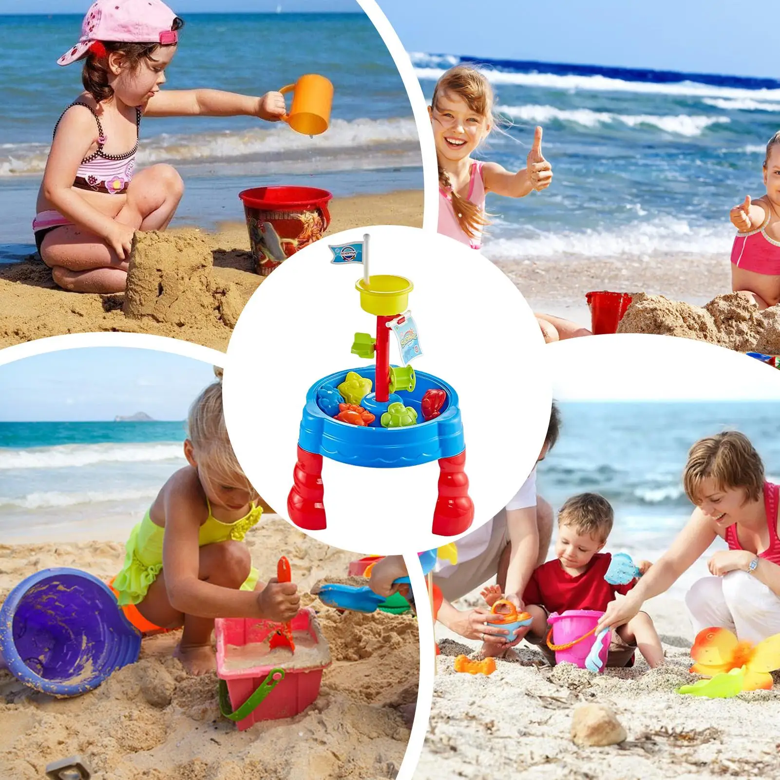 Sand and Water Table Water Play Table Outdoor Toy Activity Center for Kids Girls Lawn Garden Backyard Beach Patio Play Area