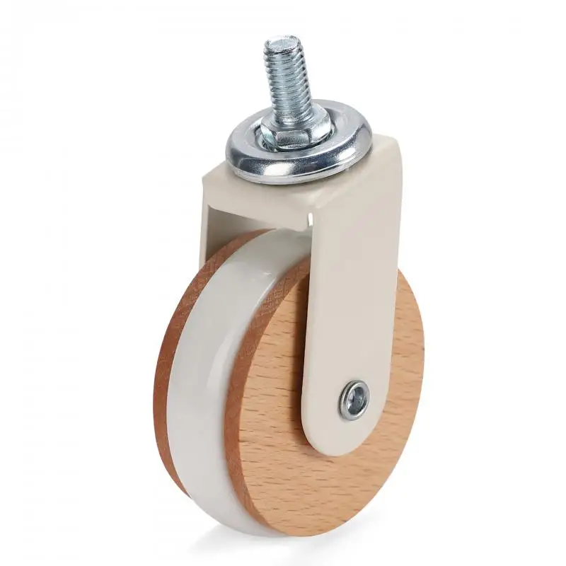 4 Pack 2.5-Inch Heavy-Duty Swivel Casters 8×15mm Threaded Rod with PU Wheels & Brake System for Wooden Storage Racks & Furniture