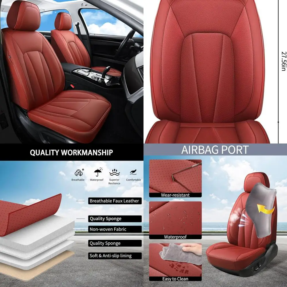 

Luxury Waterproof Breathable Seat Covers for Most Cars - Full Wrapping Edge Protection for Front Seats