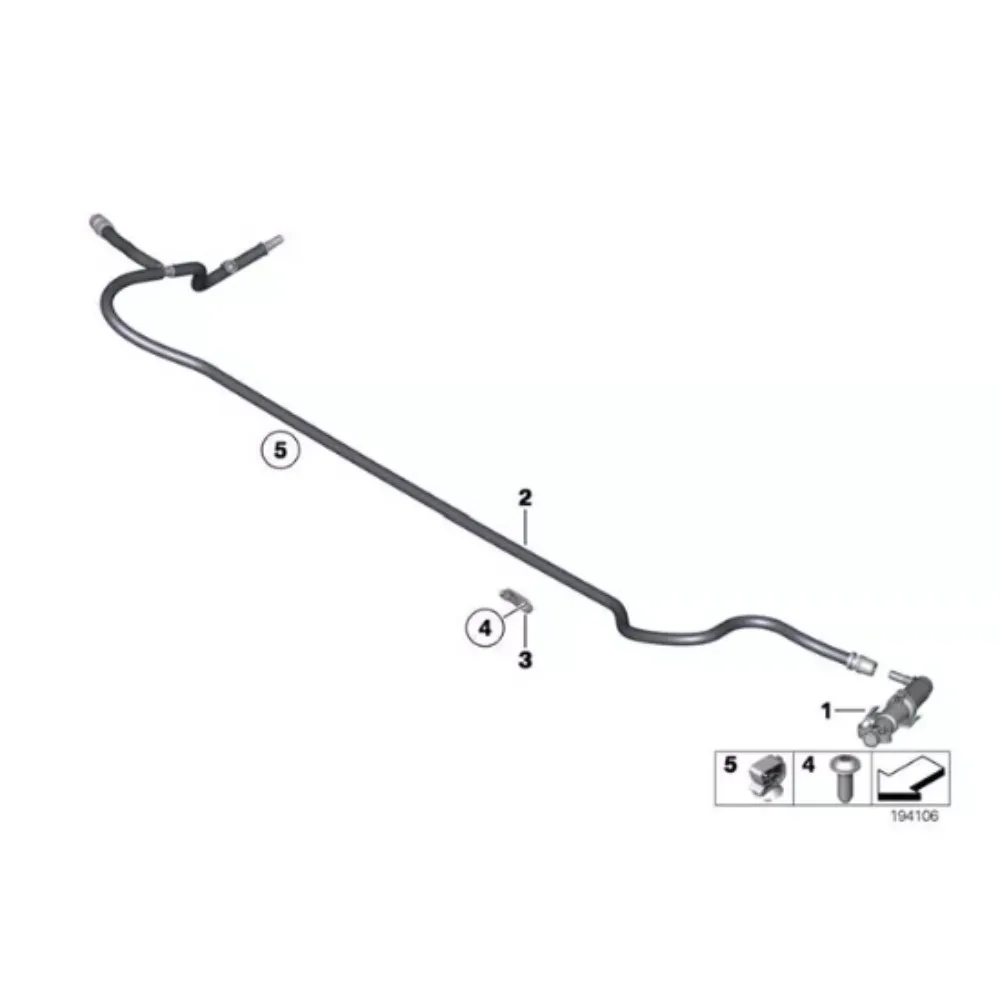 For BMW 5 Series F18 F07 520 523 525 528 530 GT 2010-2018 61677178742 Automobile Headlamp Washer Cleaning Fluid Pipe Genuine