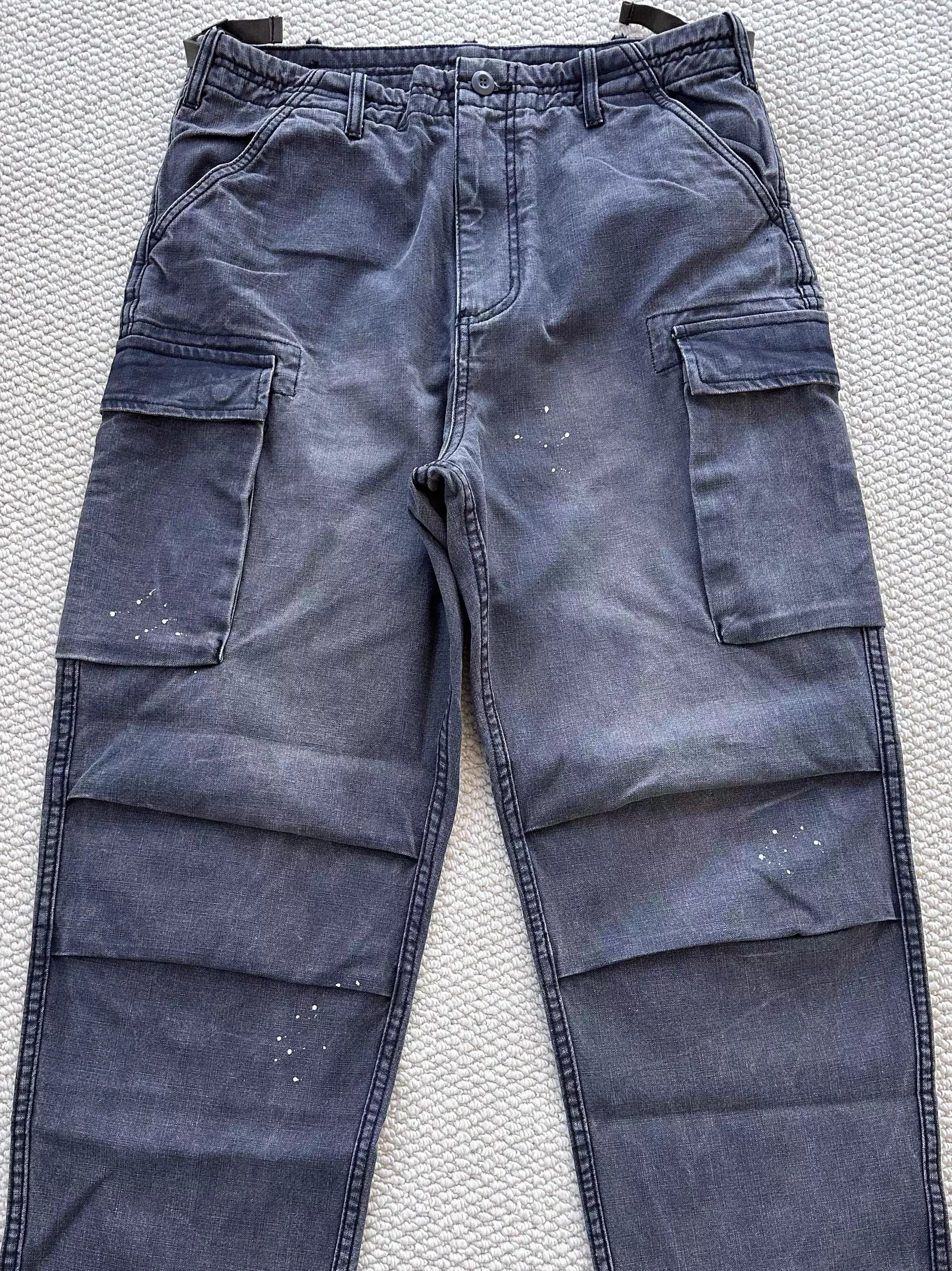 

Мужские повседневные брюки из хлопка с эффектом окрашивания и спрей-покраски, свободного кроя, на молнии, к 4-й годовщине выпуска модели, в стиле Old Sle