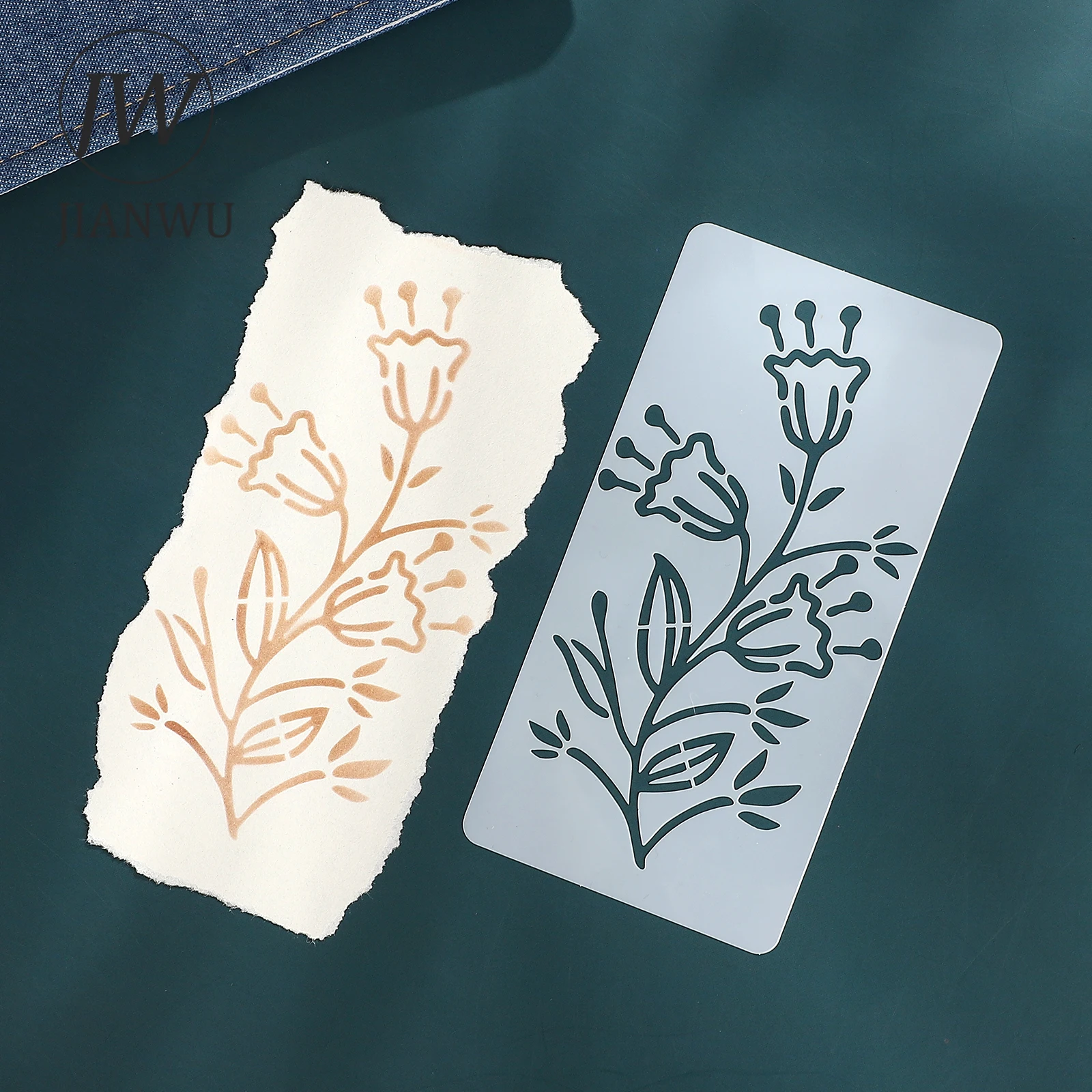 JIANWU 18 قطعة زهرة نباتية عتيقة مادة المناظر الطبيعية المجوفة قالب اللوحة الكولاج ختم الإبداعية لتقوم بها بنفسك غير المرغوب فيه مجلة القرطاسية #6
