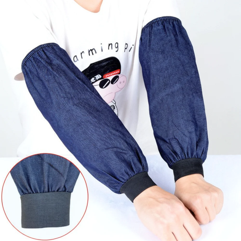 Wear Resistant Denim Protective Sleeves Durable Work Oversleeves Anti Dust Arm Guards For Welding Factory Industrial Operation