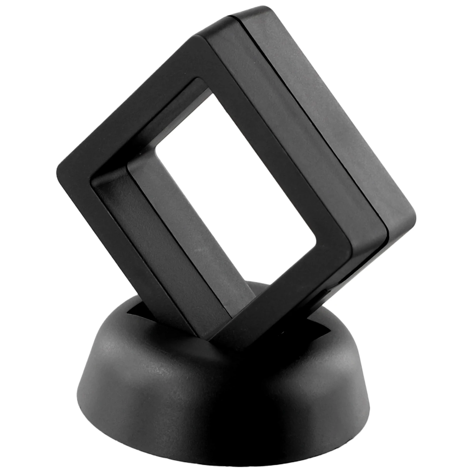 ขาตั้งกล่องผู้ถือจอแสดงผล 2 ชิ้นจัดแสดงเหรียญแสตมป์เหรียญเครื่องประดับคาสิโนชิปพลาสติกสีดําทอง/เหรียญเงิน