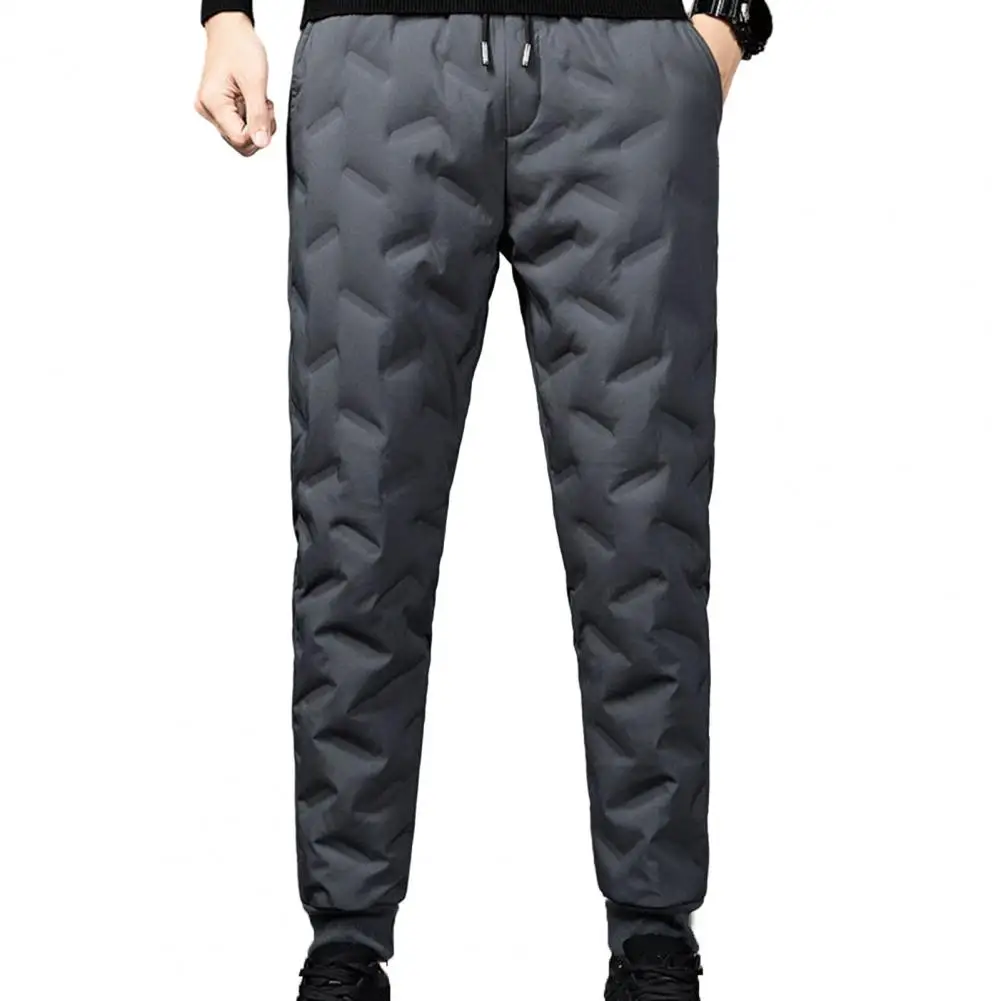 

Men Trousers Waterproof Down Sweatpants with Fleece Lining Warm Winter Trousers autumn clothes