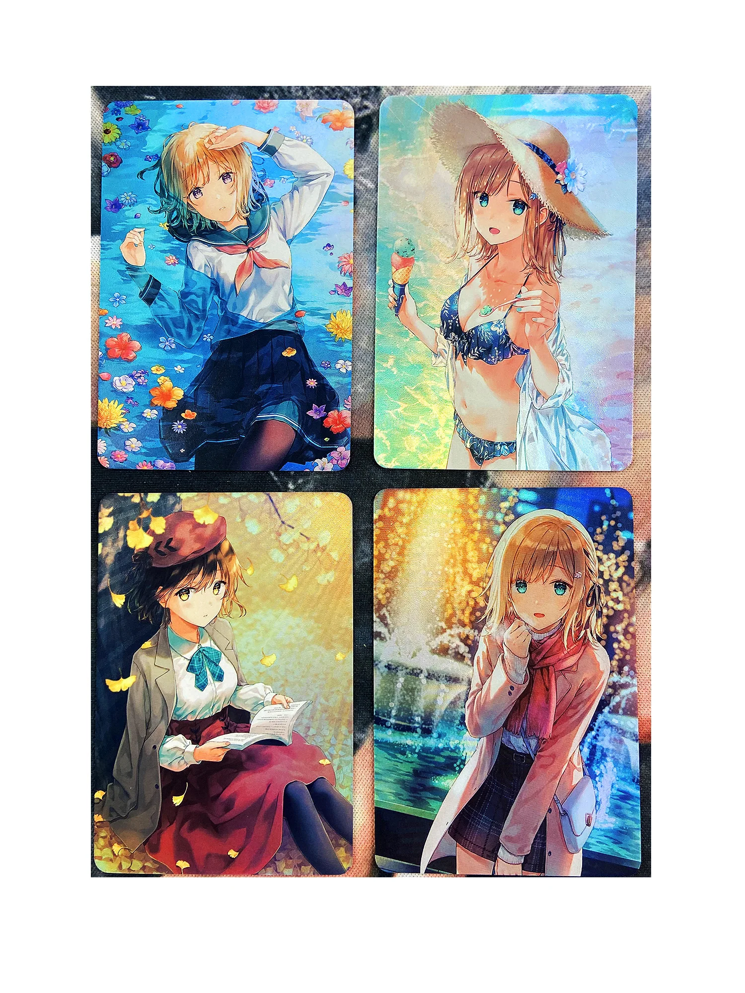 

4pcs/set ACG Beauty Four Seasons Girls Refraction Sexy Girls Toys Hobbies Hobby Collectibles Game Anime Collection Cards