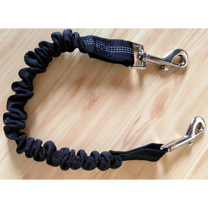 Elasticity Dog Leash Extend Rope Double Clips Buffer Nylon Harness 2.5cm Wide Suitable for Middle Large Dogs Puppy