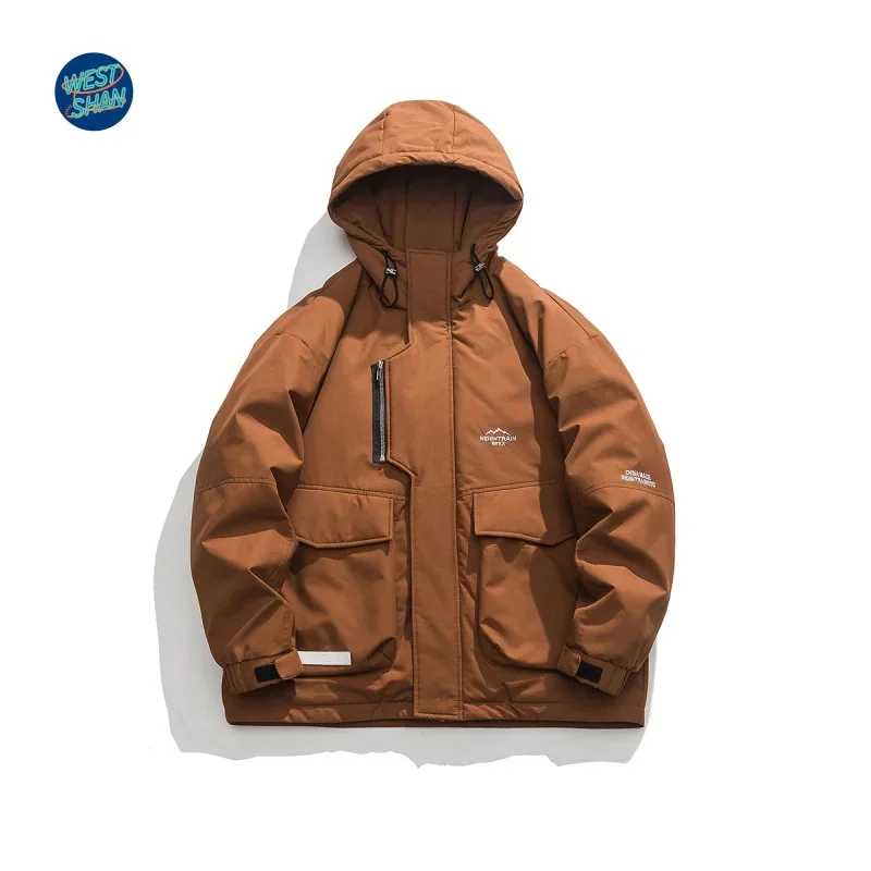 WESTSHAN Premium Quality EU US Size Luxury Bomber Jacket Outdoor Street Travel 90 Duck Down Winter Warm Jacket with Hoodie
