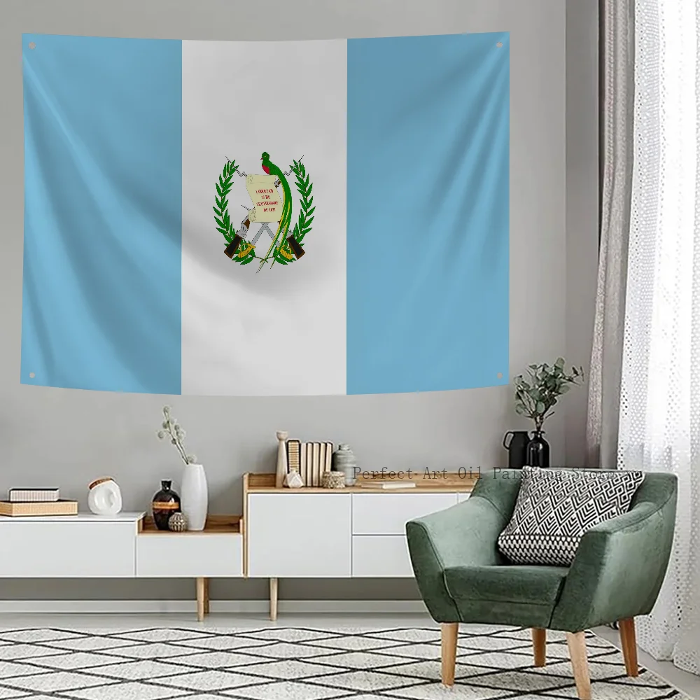 1PC Guatemala Flag Flags And Banners Four Hole Flag Polyester Outdoor Decor Room Aesthetic