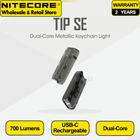 USB-C Charging NITECORE TIP SE 700 Lumens EDC Flashlight Dual-Core Metallic Keychain Light Built-in Li-ion Battery