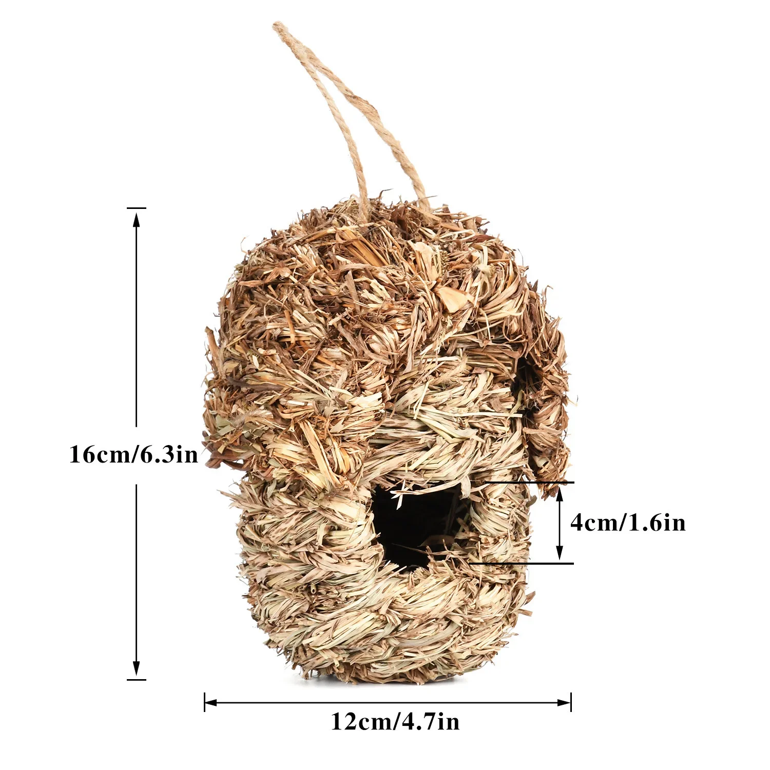 Popular Hummingbird House Hay Handwoven Creative Hanging Bird House Outdoor Garden Decoration Bird's Nest